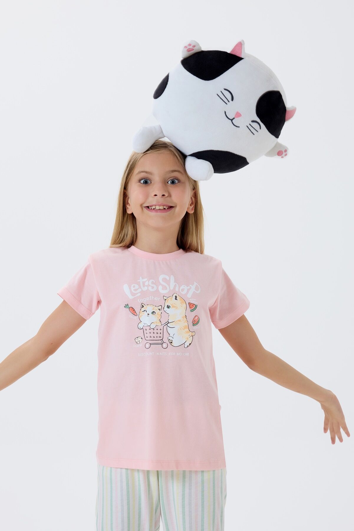 Arnetta Kız Çocuk Pembe Pijama Takım