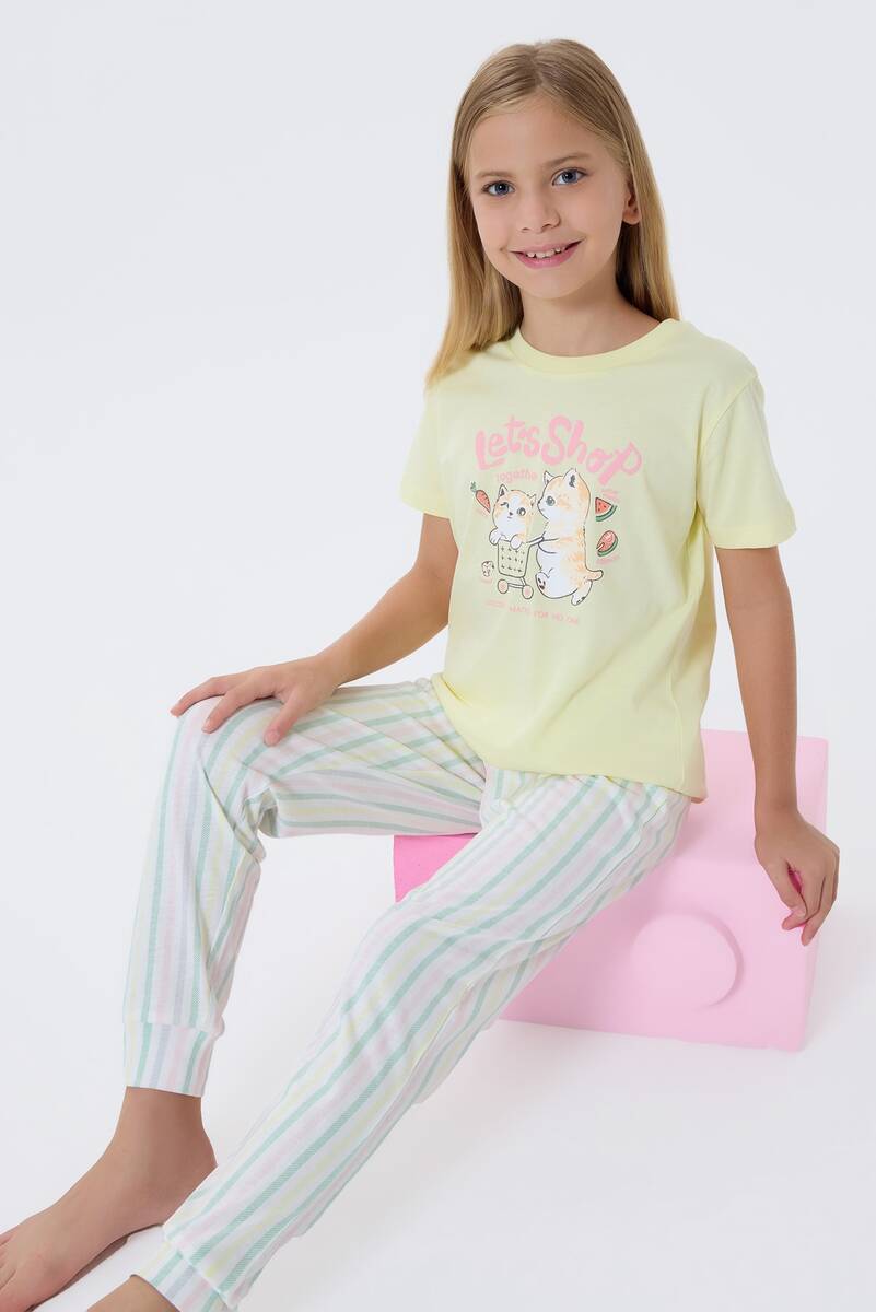 Arnetta Kız Çocuk Sarı Pijama Takım