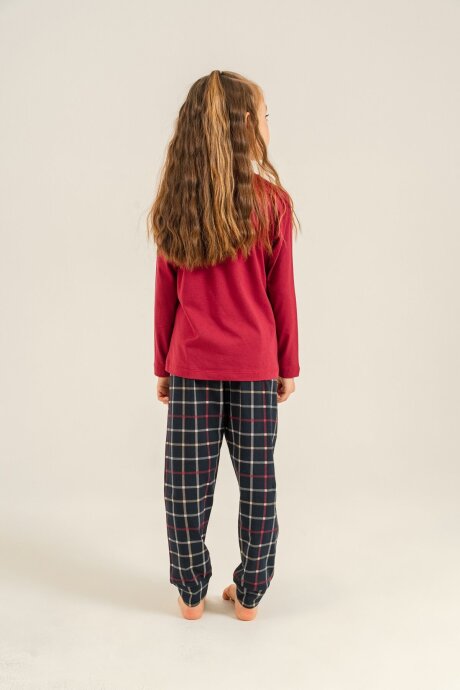 Arnetta Let It Snow Anne Kız %100 Pamuk Bordo Uzun Kol Pijama Takım AR3730-A-V1 - 3