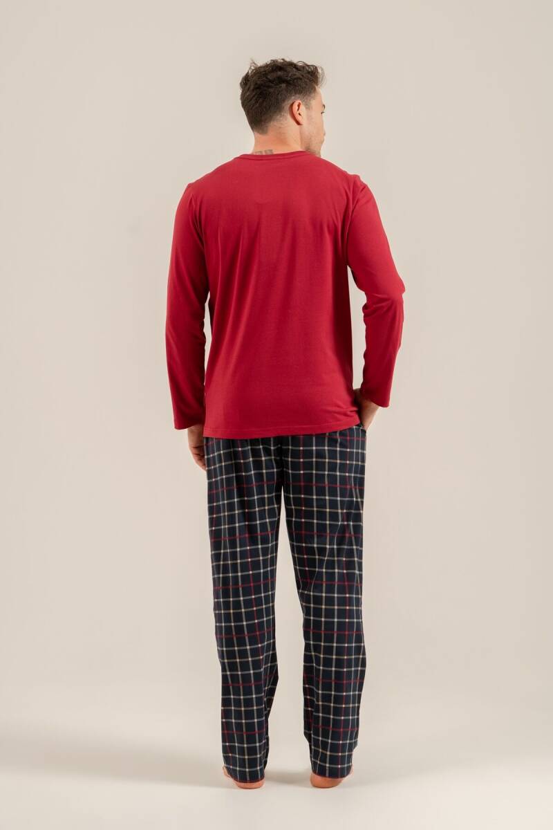 Arnetta Let It Snow Baba Oğul Bordo Uzun Kol Pijama Takımı AR3820-A-V1 - 3