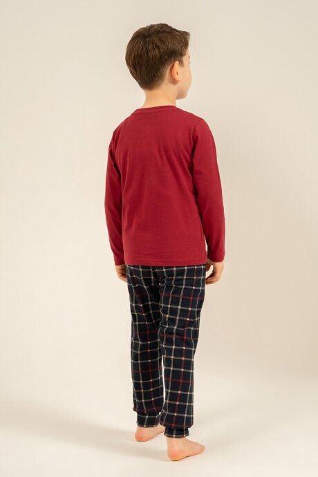 Arnetta Let It Snow Baba Oğul Bordo Uzun Kol Pijama Takımı AR3820-A-V1 - 6