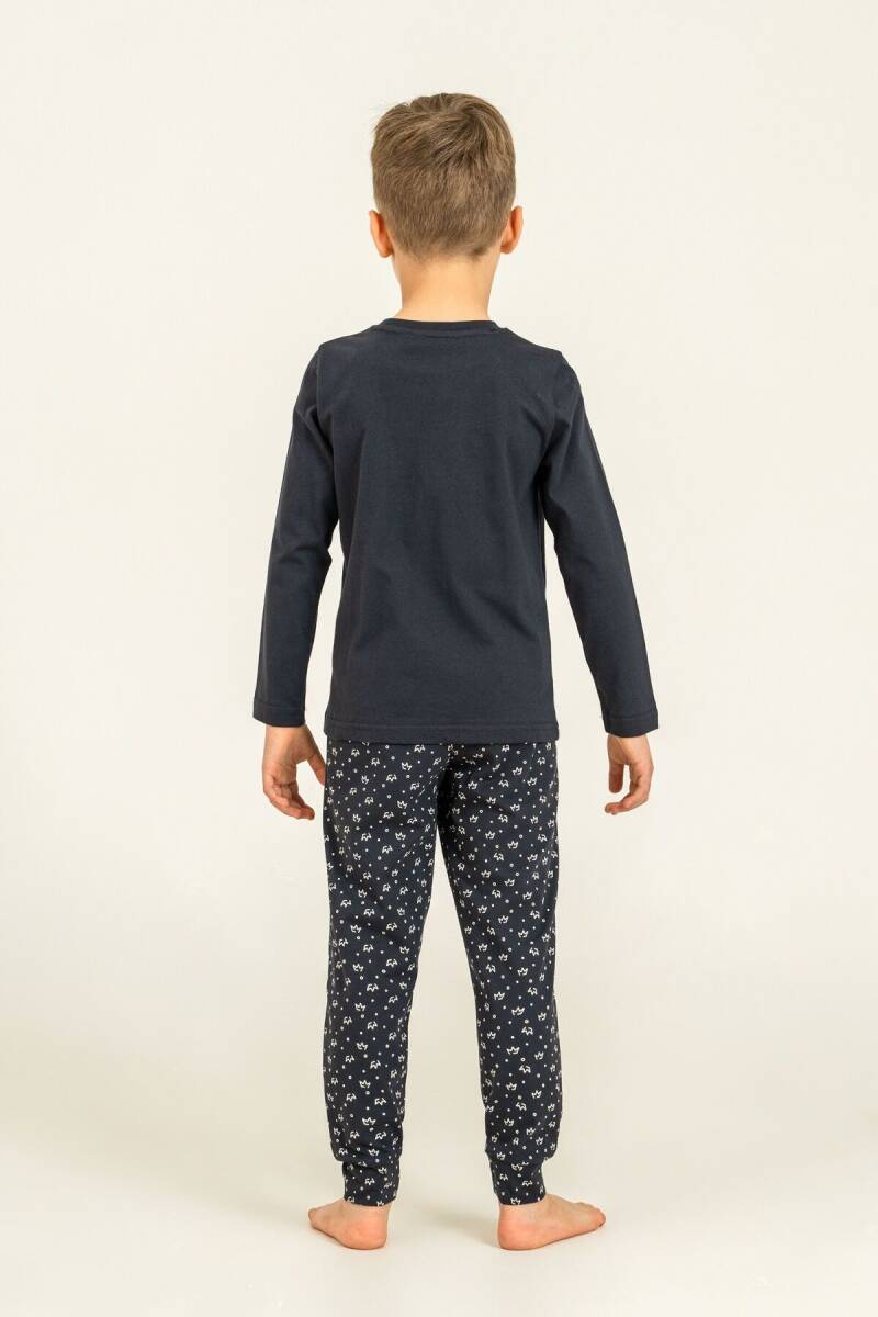 Arnetta The Cool King Baba Oğul %100 Pamuk Lacivert Uzun Kol Pijama Takım AR3821-A-V1 - 5