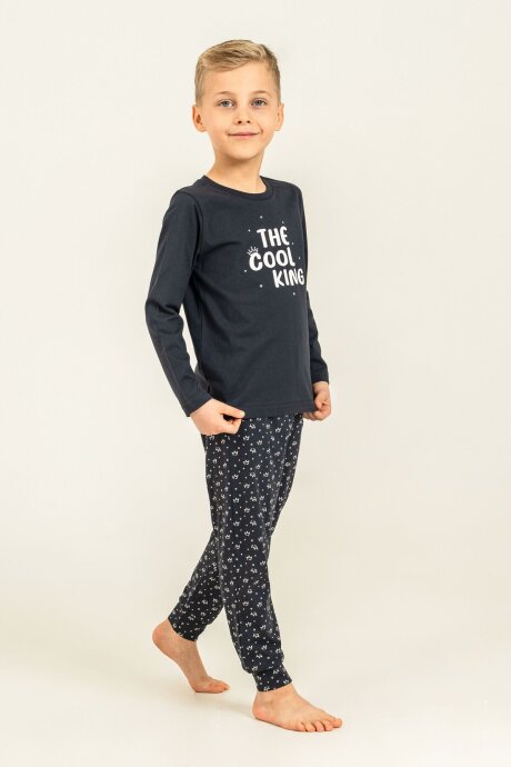 Arnetta The Cool King Baba Oğul %100 Pamuk Lacivert Uzun Kol Pijama Takım AR3821-A-V1 - 8
