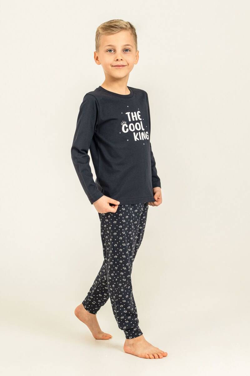 Arnetta The Cool King Baba Oğul %100 Pamuk Lacivert Uzun Kol Pijama Takım AR3821-A-V1 - 8