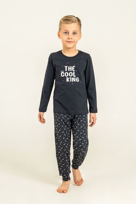 Arnetta The Cool King Baba Oğul %100 Pamuk Lacivert Uzun Kol Pijama Takım AR3821-A-V1 - 4