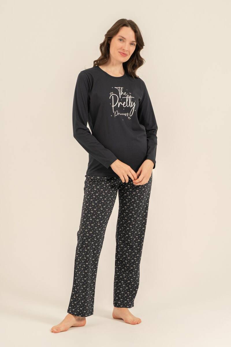 Arnetta The Pretty Princess Anne Kız %100 Pamuk Lacivert Uzun Kol Pijama Takım AR3731-A-V1 - 3