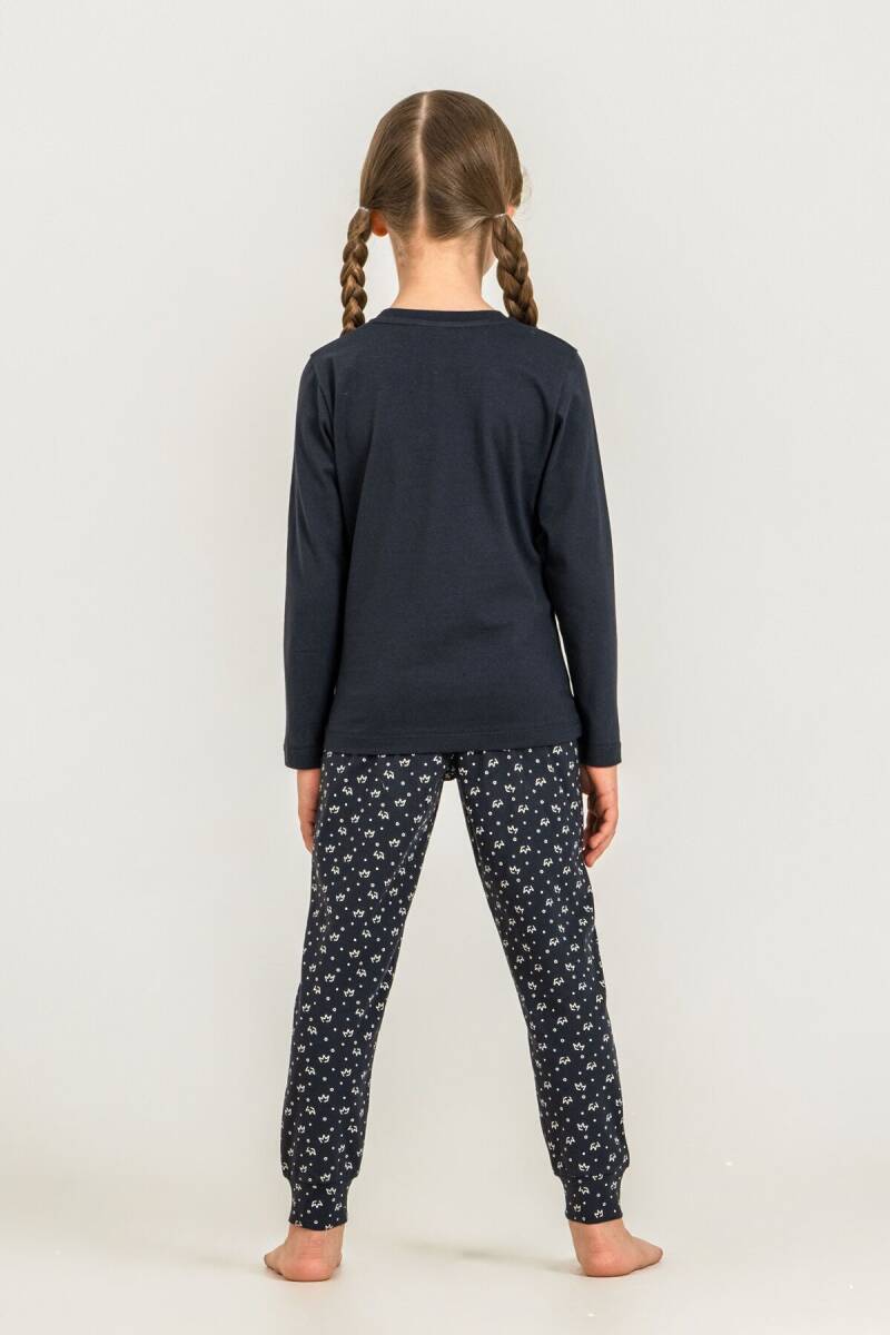 Arnetta The Pretty Princess Anne Kız %100 Pamuk Lacivert Uzun Kol Pijama Takım AR3731-A-V1 - 7