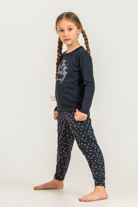 Arnetta The Pretty Princess Anne Kız %100 Pamuk Lacivert Uzun Kol Pijama Takım AR3731-A-V1 - 6