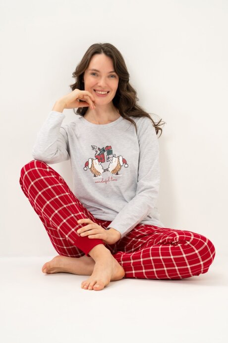 Arnetta Wonderful Time Anne Kız Gri Uzun Kol Pijama Takım AR3733-A-V1 - 5