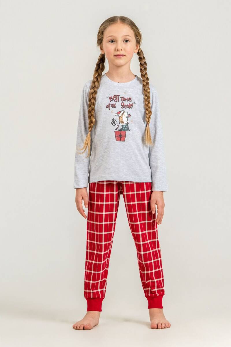 Arnetta Wonderful Time Anne Kız Gri Uzun Kol Pijama Takım AR3733-A-V1 - 2