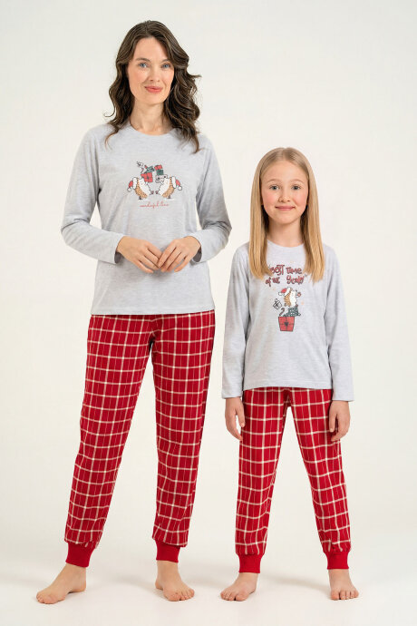 Arnetta Wonderful Time Anne Kız Gri Uzun Kol Pijama Takım AR3733-A-V1