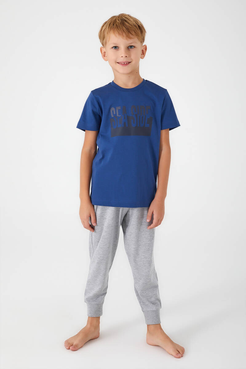 Rolypoly Sea Side Mavi Erkek Çocuk Kısa Kol Pijama Takım