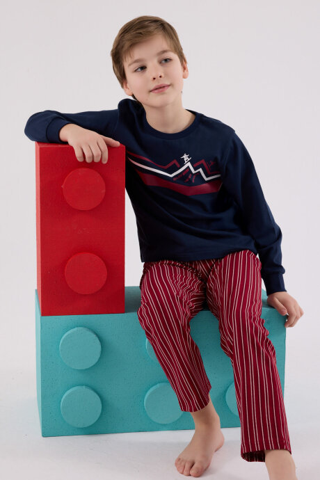 Rolypoly Erkek Çocuk Kışlık Regular Fit Lacivert Pijama Takımı RP3648-C-V2 - 3