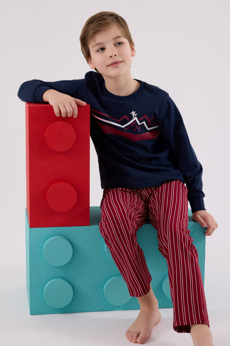 Rolypoly Erkek Çocuk Kışlık Regular Fit Lacivert Pijama Takımı RP3648-C-V2 - 3