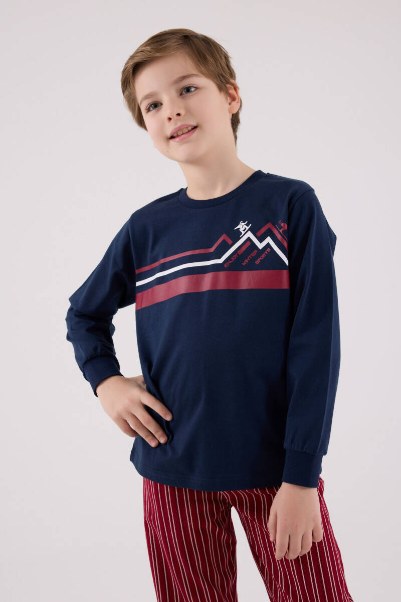 Rolypoly Erkek Çocuk Kışlık Regular Fit Lacivert Pijama Takımı RP3648-C-V2 - 4