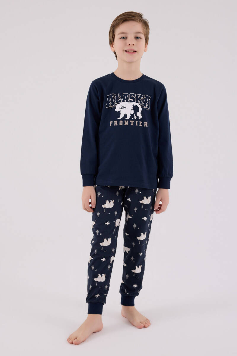 Rolypoly Erkek Çocuk Pamuklu Kışlık Regular Fit Lacivert Pijama Takımı RP3718-C-V1 - 4