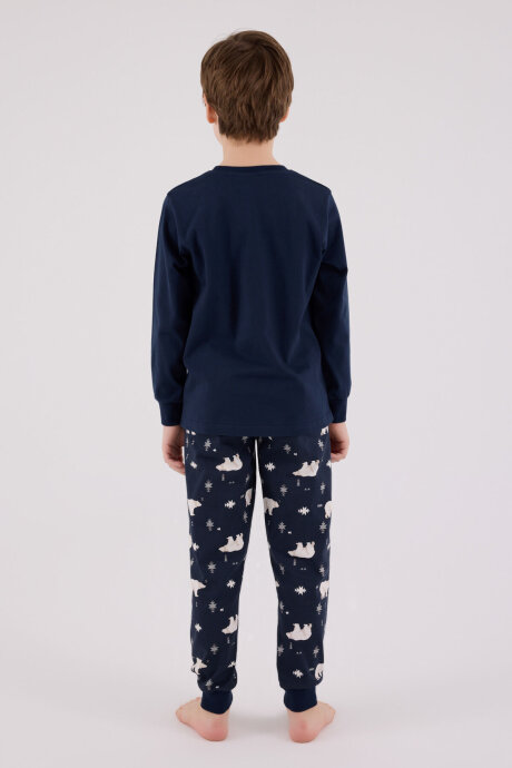 Rolypoly Erkek Çocuk Pamuklu Kışlık Regular Fit Lacivert Pijama Takımı RP3718-C-V1 - 6