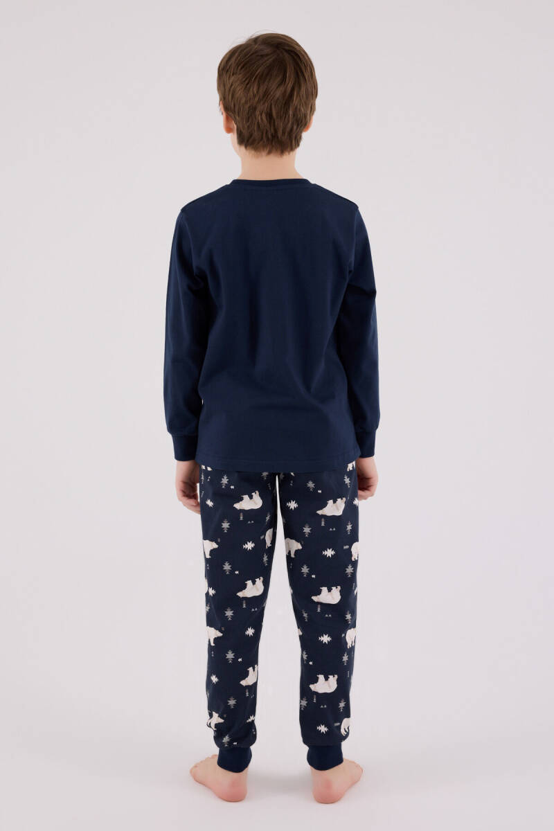 Rolypoly Erkek Çocuk Pamuklu Kışlık Regular Fit Lacivert Pijama Takımı RP3718-C-V1 - 6