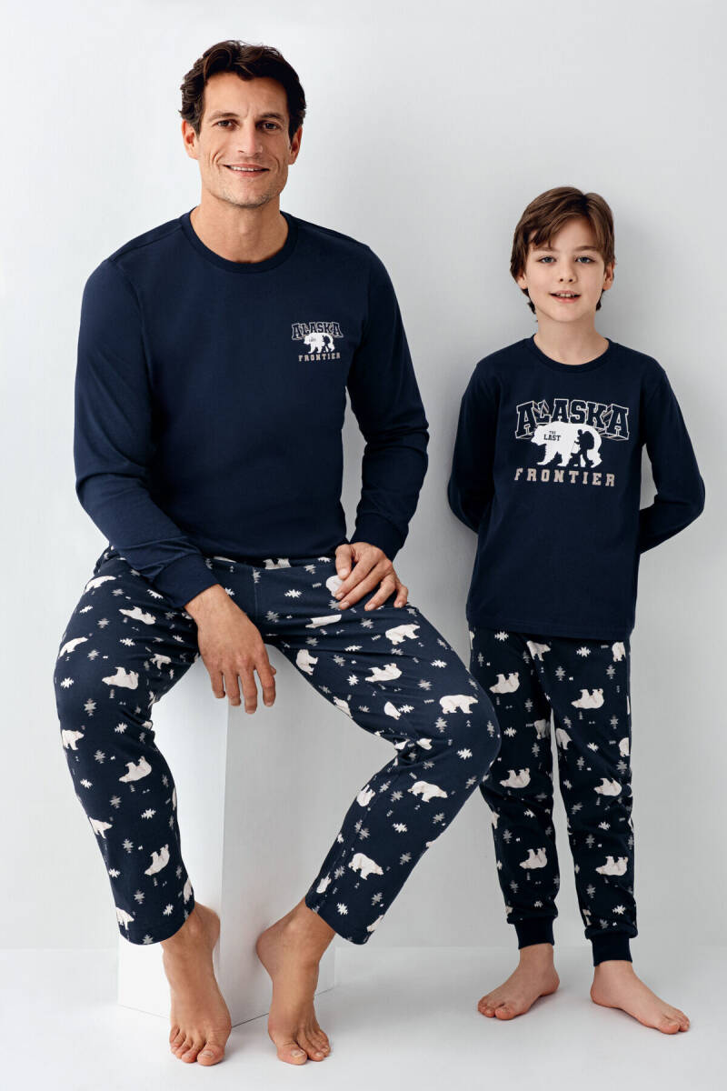 Rolypoly Erkek Çocuk Pamuklu Kışlık Regular Fit Lacivert Pijama Takımı RP3718-C-V1 - 3