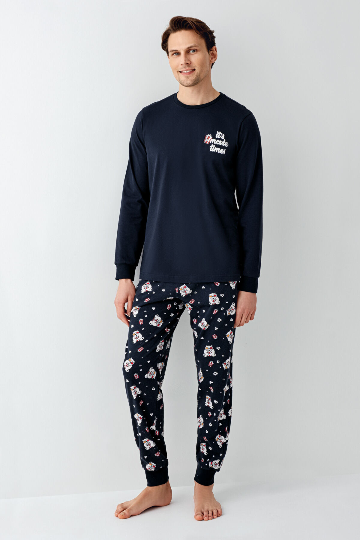 Rolypoly Erkek Lacivert Pijama Takımı
