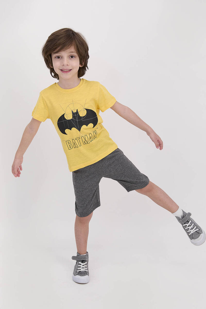 Batman - Batman Lisanslı Mimoza Erkek Çocuk Bermuda Takım
