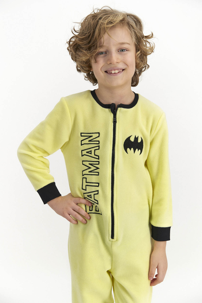 Batman - Batman Erkek Çocuk Polar Tulum Sarı (1)