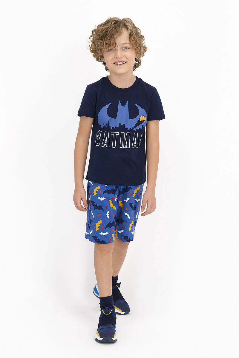 Batman - Batman Lisanslı Lacivert Erkek Çocuk Bermuda Takım