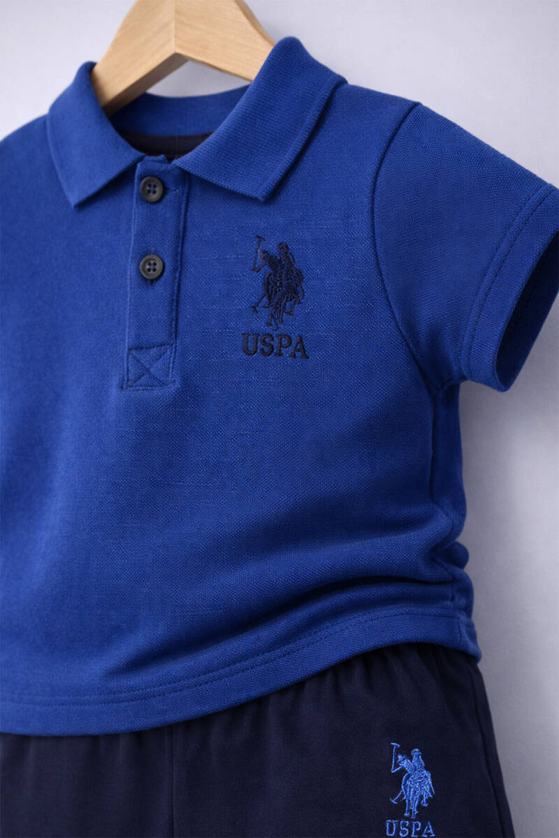 U.S. Polo Assn. Erkek Bebek Pamuklu Polo Yaka Pigment Baskılı Yazlık Regular Fit Lacivert Bebek Takımı USB1834-B-V1 - 6