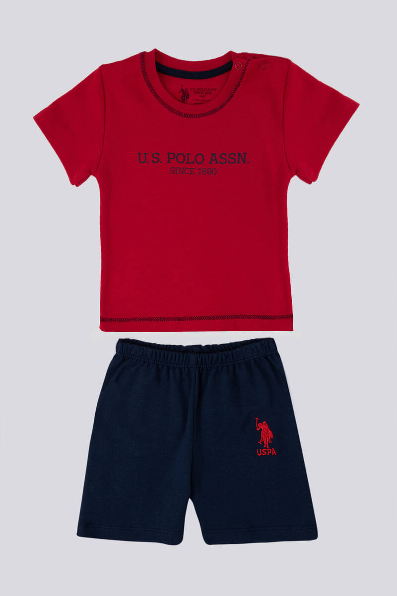 U.S. Polo Assn Stylish Kırmızı Erkek Bebek Tshirt Takım