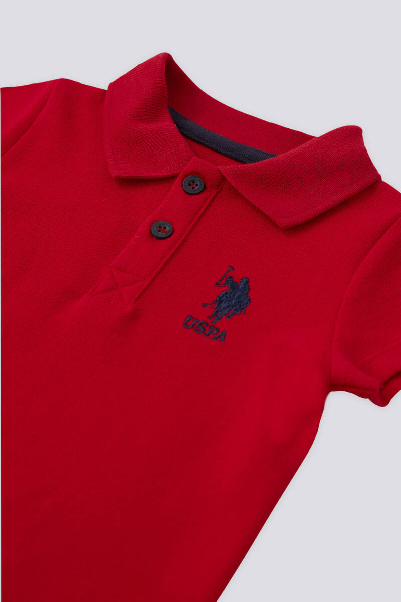 U.S. Polo Assn. Erkek Bebek Pamuklu Polo Yaka Pigment Baskılı Yazlık Regular Fit Kırmızı Bebek Takımı USB1834-B-V5 - 2