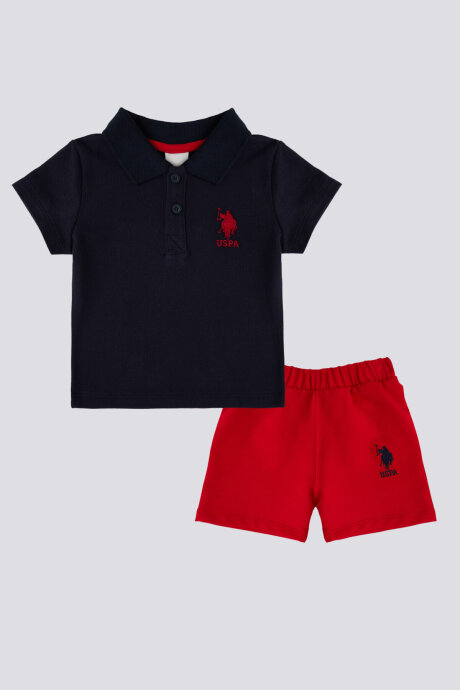 U.S. Polo Assn. Erkek Bebek Pamuklu Polo Yaka Pigment Baskılı Yazlık Regular Fit Siyah Bebek Takımı USB1834-B-V6 