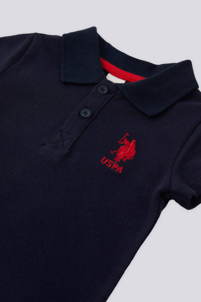 U.S. Polo Assn. Erkek Bebek Pamuklu Polo Yaka Pigment Baskılı Yazlık Regular Fit Siyah Bebek Takımı USB1834-B-V6 - 2