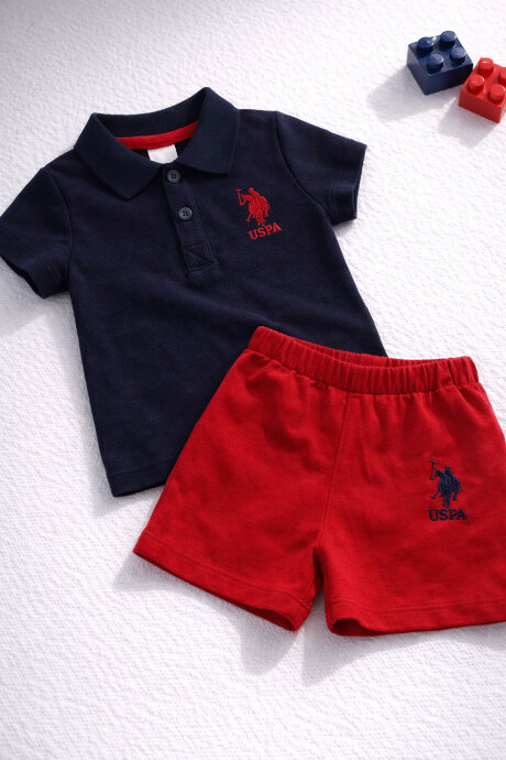 U.S. Polo Assn. Erkek Bebek Pamuklu Polo Yaka Pigment Baskılı Yazlık Regular Fit Siyah Bebek Takımı USB1834-B-V6 - 3
