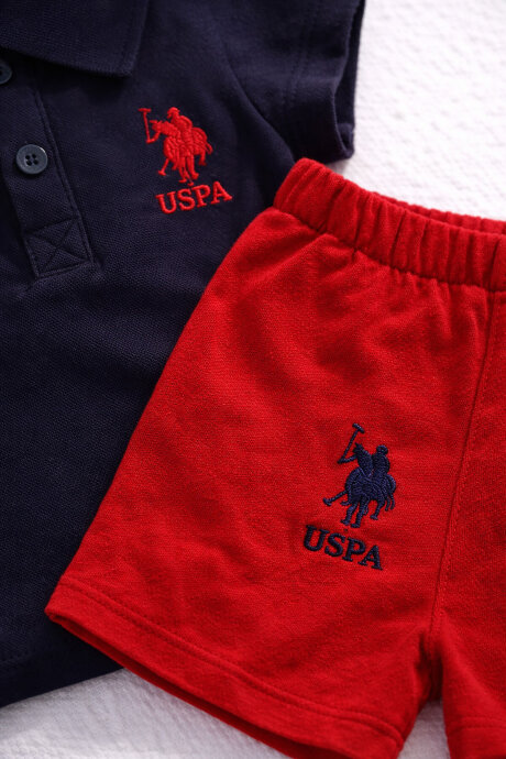 U.S. Polo Assn. Erkek Bebek Pamuklu Polo Yaka Pigment Baskılı Yazlık Regular Fit Siyah Bebek Takımı USB1834-B-V6 - 5