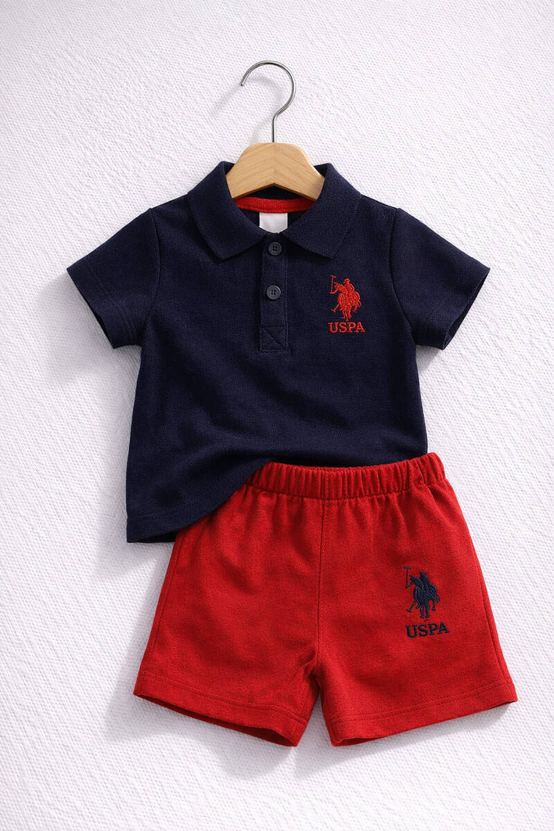 U.S. Polo Assn. Erkek Bebek Pamuklu Polo Yaka Pigment Baskılı Yazlık Regular Fit Siyah Bebek Takımı USB1834-B-V6 - 6