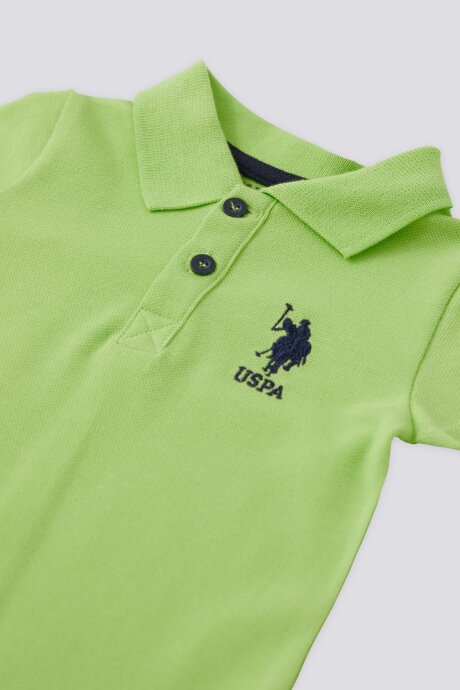 U.S. Polo Assn. Erkek Bebek Pamuklu Polo Yaka Pigment Baskılı Yazlık Regular Fit Sarı Bebek Takımı USB1834-B-V2 - 2