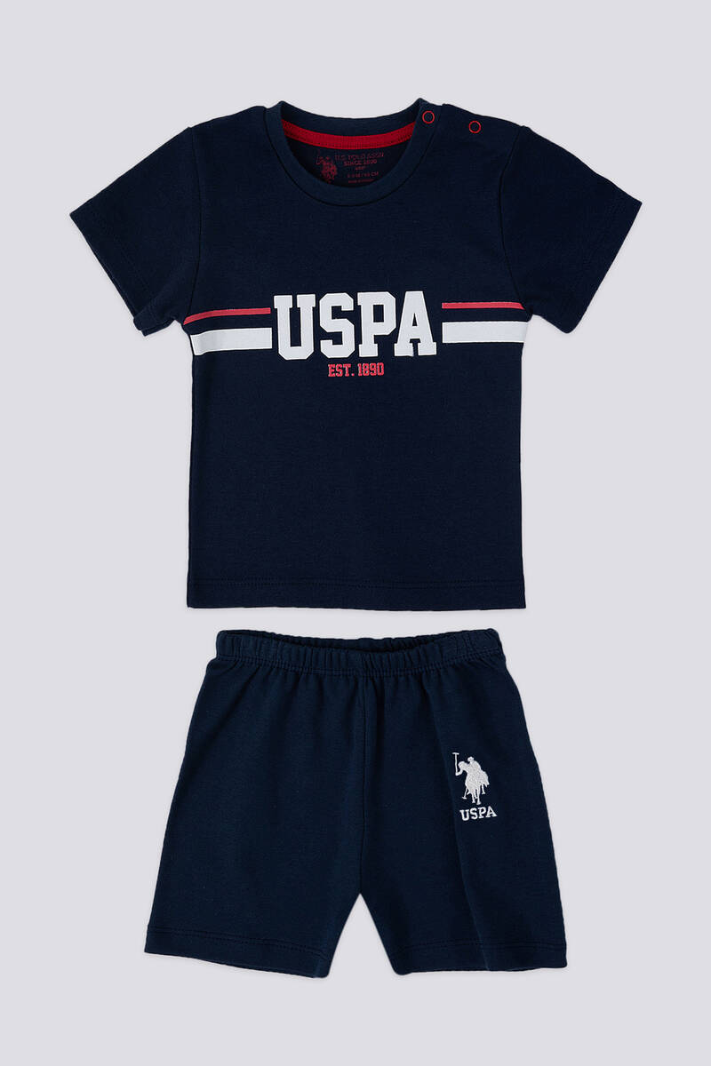U.S. Polo Assn Stripe Lacivert Bebek Tshirt Takım