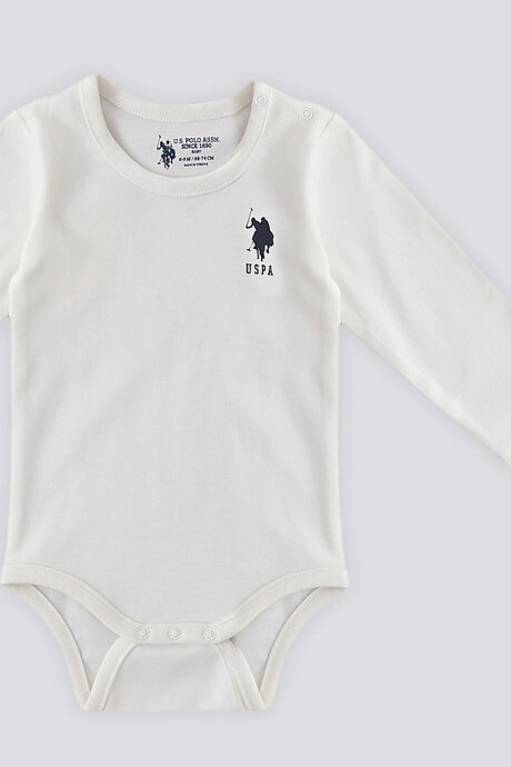 U.S. Polo Assn. Kız Bebek Pamuklu Bisiklet Yaka Pigment Baskılı Kışlık Regular Fit Gri Badi Zıbın USB1424-B-V1 - 3