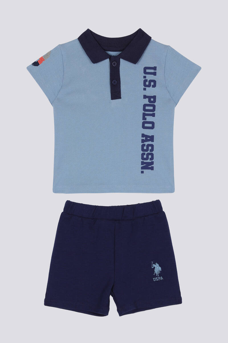 U.S. Polo Assn Azure Açık Mavi Bebek Polo Yaka Tshirt Takım