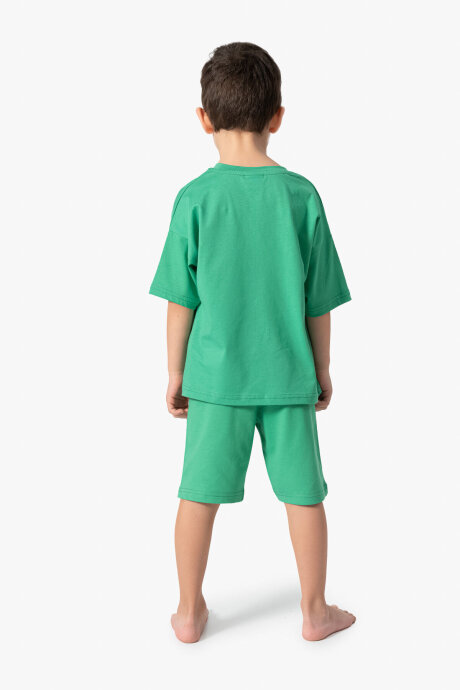 U.S. Polo Assn. Erkek Çocuk Bisiklet Yaka Sargı Nakışlı Yazlık Regular Fit Yeşil Bermuda Takım US1779-C-V40 - 5