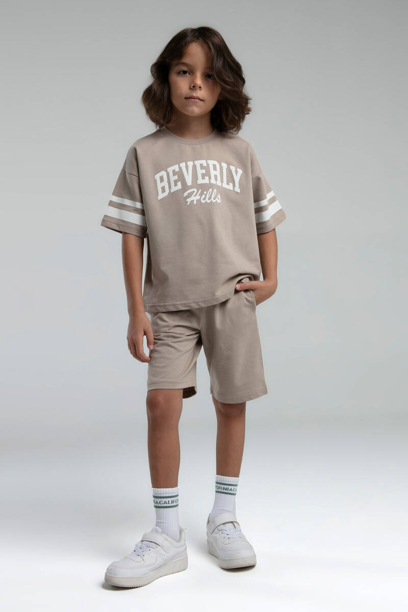 RolyPoly Erkek Çocuk Krem Bermuda Takım
