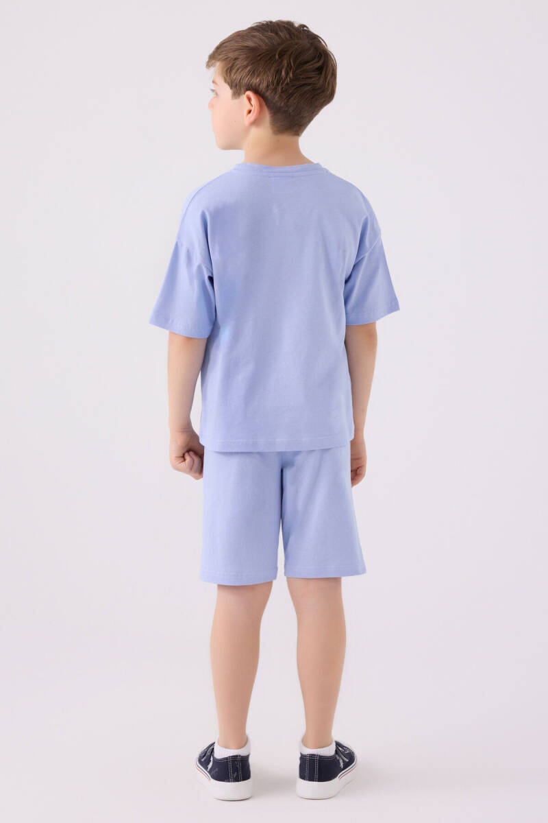 U.S. Polo Assn. Erkek Çocuk Bisiklet Yaka Sargı Nakışlı Yazlık Regular Fit Mavi Bermuda Takım US1779-C-V32 - 5