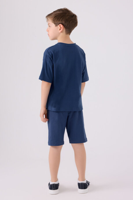 U.S. Polo Assn. Erkek Çocuk Bisiklet Yaka Sargı Nakışlı Yazlık Regular Fit Lacivert Bermuda Takım US1779-C-V31 - 5