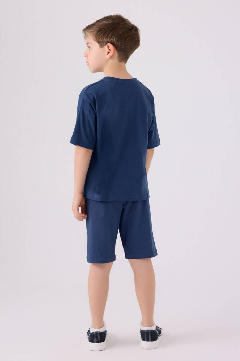 U.S. Polo Assn. Erkek Çocuk Bisiklet Yaka Sargı Nakışlı Yazlık Regular Fit Lacivert Bermuda Takım US1779-C-V31 - 5