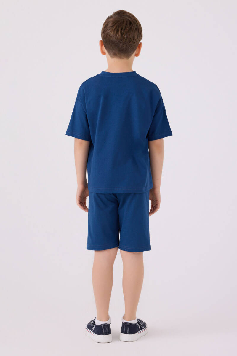 U.S. Polo Assn. Erkek Çocuk Bisiklet Yaka Sargı Nakışlı Yazlık Regular Fit Mavi Bermuda Takım US1779-C-V18 - 5