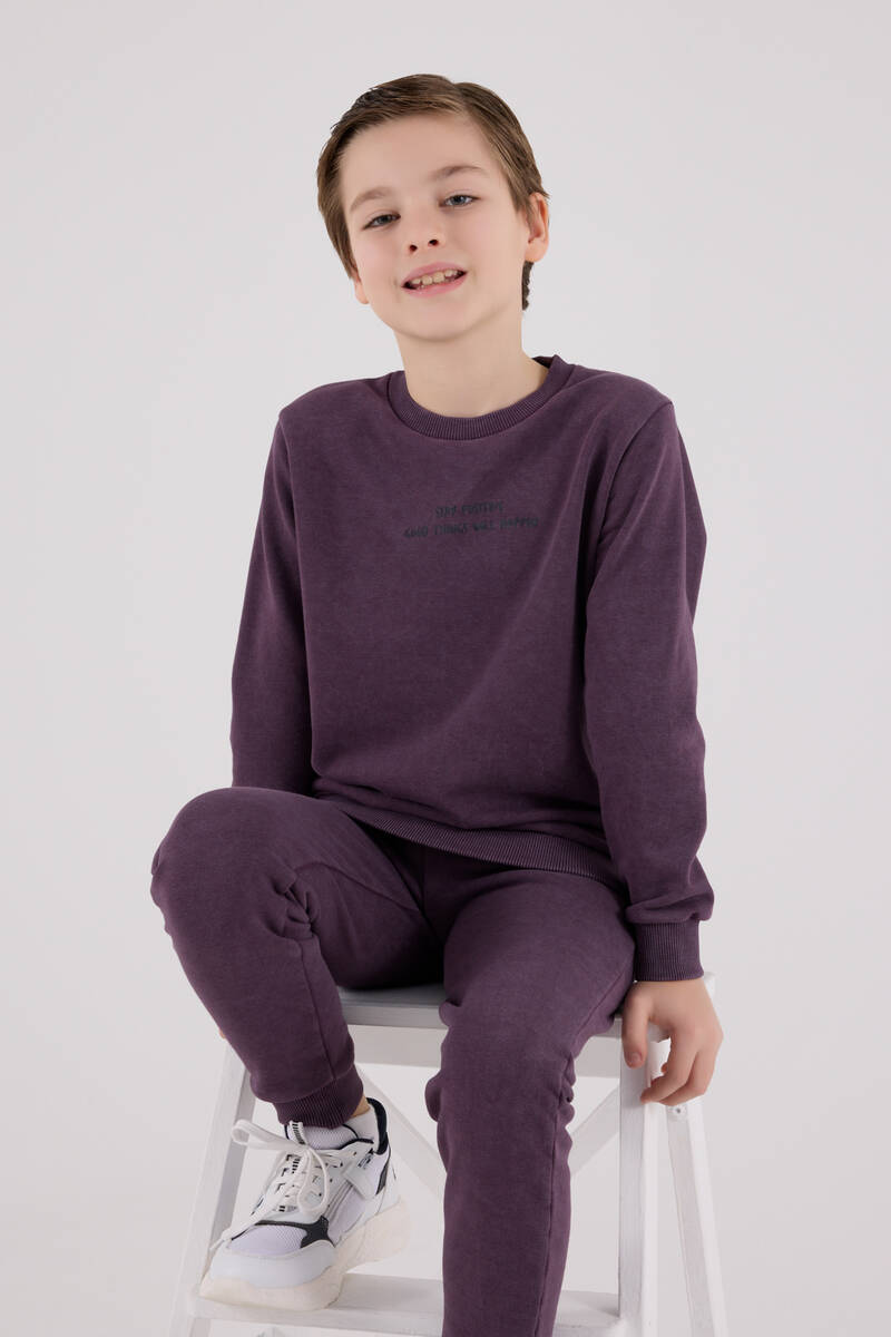 Rolypoly Erkek Çocuk Mor Eşofman Takımı