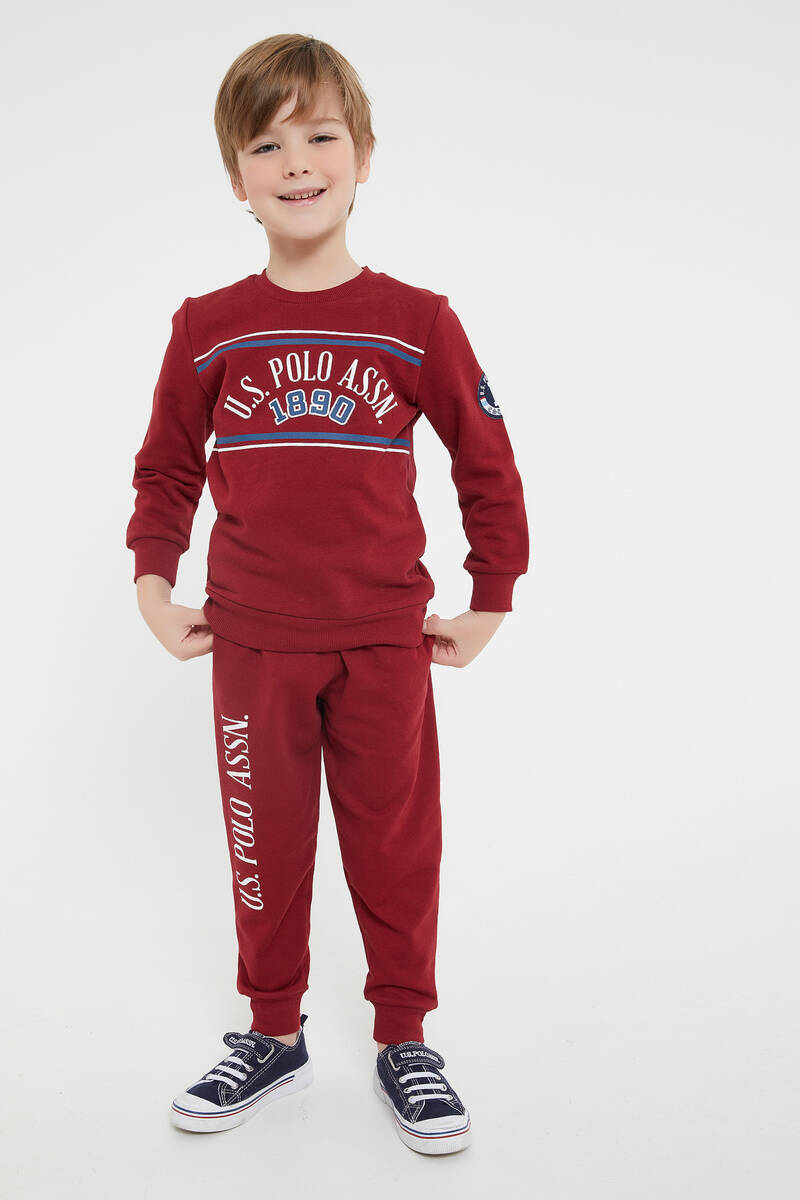 U.S. Polo Assn Erkek Çocuk Bordo Eşofman Takımı