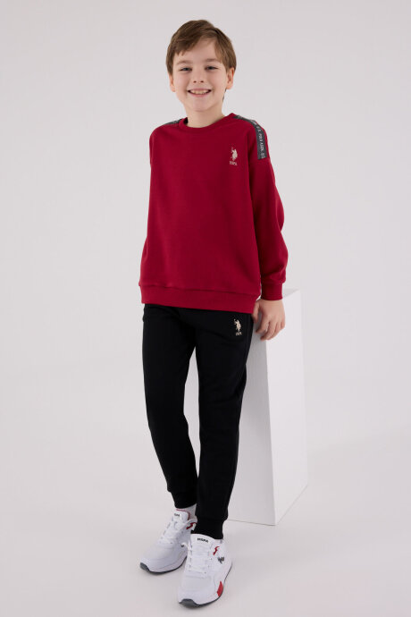 U.S. Polo Assn. Erkek Çocuk Pamuklu Kışlık Regular Fit Bordo Eşofman Takımı US2202-C-V2 - 2