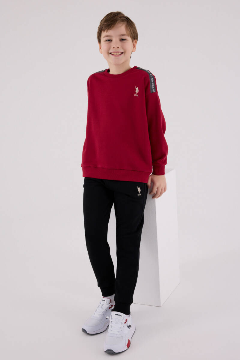 U.S. Polo Assn. Erkek Çocuk Pamuklu Kışlık Regular Fit Bordo Eşofman Takımı US2202-C-V2 - 2