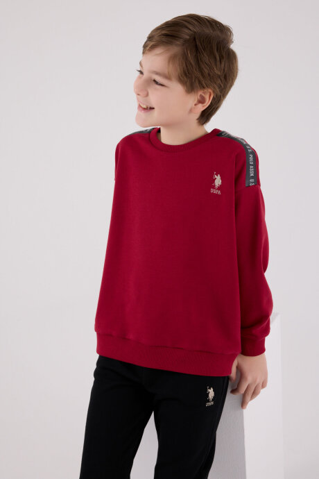 U.S. Polo Assn. Erkek Çocuk Pamuklu Kışlık Regular Fit Bordo Eşofman Takımı US2202-C-V2 - 3